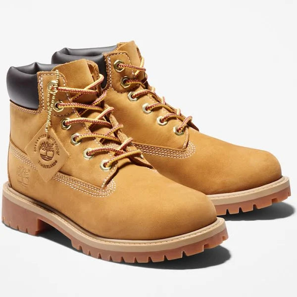TIMBERLAND PREMIUM LACE-UP LEATHER BOOTS "BROWN"+combo